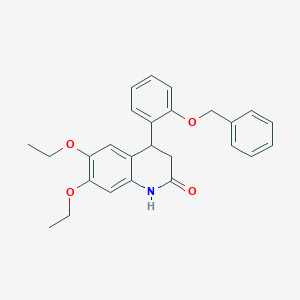 molecular formula C26H27NO4 B4788955 4-[2-(benzyloxy)phenyl]-6,7-diethoxy-3,4-dihydro-2(1H)-quinolinone 