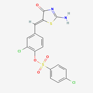 2-chloro-4-[(2-imino-4-oxo-1,3-thiazolidin-5-ylidene)methyl]phenyl 4-chlorobenzenesulfonate