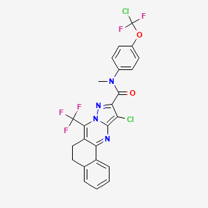 11-chloro-N-{4-[chloro(difluoro)methoxy]phenyl}-N-methyl-7-(trifluoromethyl)-5,6-dihydrobenzo[h]pyrazolo[5,1-b]quinazoline-10-carboxamide