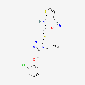 molecular formula C19H16ClN5O2S2 B4789002 2-({4-allyl-5-[(2-chlorophenoxy)methyl]-4H-1,2,4-triazol-3-yl}thio)-N-(3-cyano-2-thienyl)acetamide 