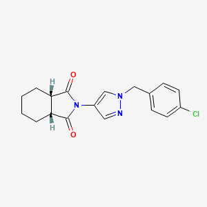 molecular formula C18H18ClN3O2 B4789006 (3aR,7aS)-2-[1-(4-chlorobenzyl)-1H-pyrazol-4-yl]hexahydro-1H-isoindole-1,3(2H)-dione 