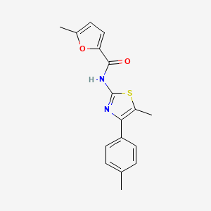 molecular formula C17H16N2O2S B4789007 5-METHYL-N-[5-METHYL-4-(4-METHYLPHENYL)-13-THIAZOL-2-YL]FURAN-2-CARBOXAMIDE 