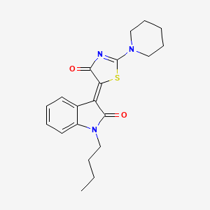 1-BUTYL-3-[(5Z)-4-OXO-2-(PIPERIDIN-1-YL)-4,5-DIHYDRO-1,3-THIAZOL-5-YLIDENE]-2,3-DIHYDRO-1H-INDOL-2-ONE