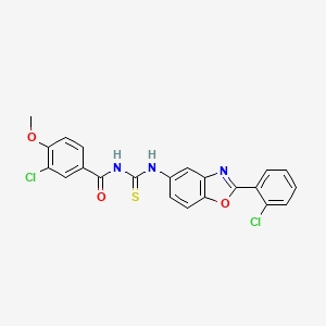 molecular formula C22H15Cl2N3O3S B4789023 3-chloro-N-({[2-(2-chlorophenyl)-1,3-benzoxazol-5-yl]amino}carbonothioyl)-4-methoxybenzamide 