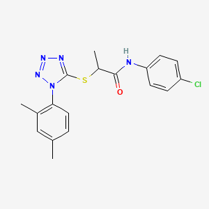 N-(4-chlorophenyl)-2-{[1-(2,4-dimethylphenyl)-1H-tetrazol-5-yl]thio}propanamide