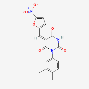 1-(3,4-dimethylphenyl)-5-[(5-nitro-2-furyl)methylene]-2,4,6(1H,3H,5H)-pyrimidinetrione