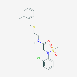 molecular formula C19H23ClN2O3S2 B4789097 N~2~-(2-chlorophenyl)-N~1~-{2-[(2-methylbenzyl)thio]ethyl}-N~2~-(methylsulfonyl)glycinamide 