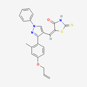 molecular formula C23H19N3O2S2 B4789101 5-({3-[4-(allyloxy)-2-methylphenyl]-1-phenyl-1H-pyrazol-4-yl}methylene)-2-thioxo-1,3-thiazolidin-4-one 