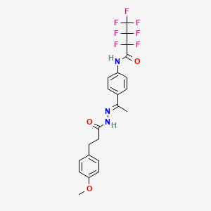 molecular formula C22H20F7N3O3 B4789112 2,2,3,3,4,4,4-heptafluoro-N-(4-{N-[3-(4-methoxyphenyl)propanoyl]ethanehydrazonoyl}phenyl)butanamide 