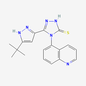 molecular formula C18H18N6S B4789146 5-(3-tert-butyl-1H-pyrazol-5-yl)-4-(5-quinolinyl)-4H-1,2,4-triazole-3-thiol 