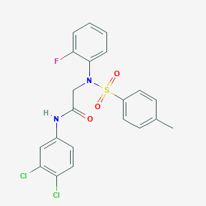 molecular formula C21H17Cl2FN2O3S B4789180 N~1~-(3,4-dichlorophenyl)-N~2~-(2-fluorophenyl)-N~2~-[(4-methylphenyl)sulfonyl]glycinamide 