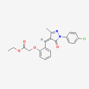 ethyl (2-{[1-(4-chlorophenyl)-3-methyl-5-oxo-1,5-dihydro-4H-pyrazol-4-ylidene]methyl}phenoxy)acetate