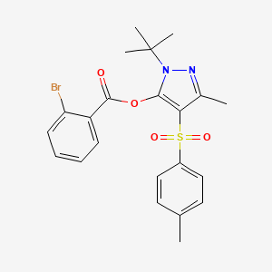 molecular formula C22H23BrN2O4S B4789218 1-tert-butyl-3-methyl-4-[(4-methylphenyl)sulfonyl]-1H-pyrazol-5-yl 2-bromobenzoate 