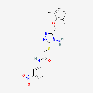 molecular formula C20H22N6O4S B4789220 2-({4-amino-5-[(2,6-dimethylphenoxy)methyl]-4H-1,2,4-triazol-3-yl}thio)-N-(4-methyl-3-nitrophenyl)acetamide 