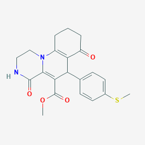 methyl 6-[4-(methylthio)phenyl]-4,7-dioxo-2,3,4,6,7,8,9,10-octahydro-1H-pyrazino[1,2-a]quinoline-5-carboxylate