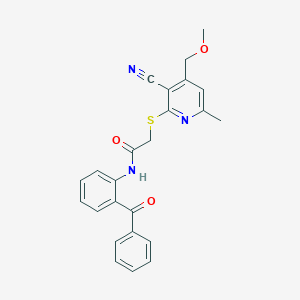 N-(2-benzoylphenyl)-2-{[3-cyano-4-(methoxymethyl)-6-methyl-2-pyridinyl]thio}acetamide