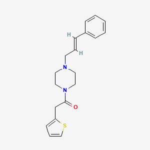 1-{4-[(E)-3-PHENYL-2-PROPENYL]PIPERAZINO}-2-(2-THIENYL)-1-ETHANONE