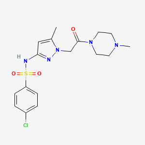 4-chloro-N-{5-methyl-1-[2-(4-methyl-1-piperazinyl)-2-oxoethyl]-1H-pyrazol-3-yl}benzenesulfonamide