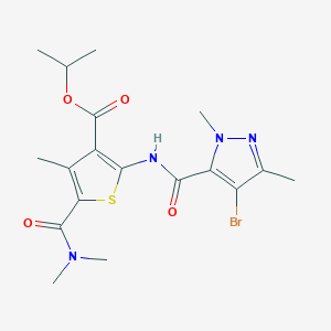 isopropyl 2-{[(4-bromo-1,3-dimethyl-1H-pyrazol-5-yl)carbonyl]amino}-5-[(dimethylamino)carbonyl]-4-methyl-3-thiophenecarboxylate