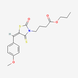 propyl 4-[5-(4-methoxybenzylidene)-2-oxo-4-thioxo-1,3-thiazolidin-3-yl]butanoate