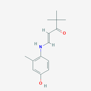 molecular formula C14H19NO2 B4789303 1-[(4-hydroxy-2-methylphenyl)amino]-4,4-dimethyl-1-penten-3-one 