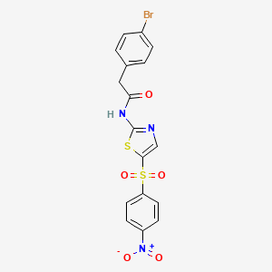 molecular formula C17H12BrN3O5S2 B4789328 2-(4-bromophenyl)-N-{5-[(4-nitrophenyl)sulfonyl]-1,3-thiazol-2-yl}acetamide 