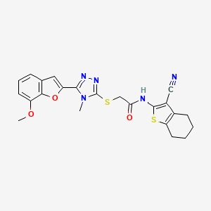 N-(3-cyano-4,5,6,7-tetrahydro-1-benzothiophen-2-yl)-2-{[5-(7-methoxy-1-benzofuran-2-yl)-4-methyl-4H-1,2,4-triazol-3-yl]sulfanyl}acetamide