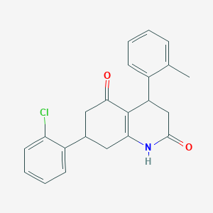 molecular formula C22H20ClNO2 B4789352 7-(2-chlorophenyl)-4-(2-methylphenyl)-4,6,7,8-tetrahydro-2,5(1H,3H)-quinolinedione 