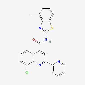 molecular formula C23H15ClN4OS B4789357 8-chloro-N-(4-methyl-1,3-benzothiazol-2-yl)-2-(2-pyridinyl)-4-quinolinecarboxamide 