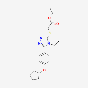 ethyl ({5-[4-(cyclopentyloxy)phenyl]-4-ethyl-4H-1,2,4-triazol-3-yl}thio)acetate