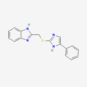 molecular formula C17H14N4S B4789392 2-{[(4-phenyl-1H-imidazol-2-yl)thio]methyl}-1H-benzimidazole 