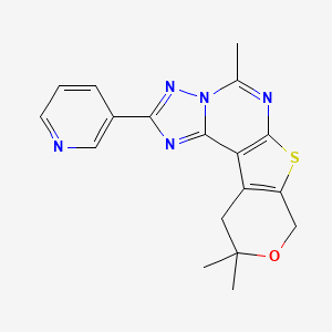 7,14,14-trimethyl-4-pyridin-3-yl-13-oxa-10-thia-3,5,6,8-tetrazatetracyclo[7.7.0.02,6.011,16]hexadeca-1(9),2,4,7,11(16)-pentaene