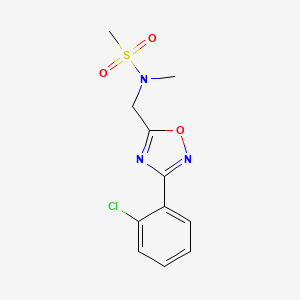 molecular formula C11H12ClN3O3S B4789429 N-{[3-(2-chlorophenyl)-1,2,4-oxadiazol-5-yl]methyl}-N-methylmethanesulfonamide 