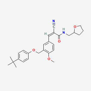 molecular formula C27H32N2O4 B4789451 3-{3-[(4-tert-butylphenoxy)methyl]-4-methoxyphenyl}-2-cyano-N-(tetrahydro-2-furanylmethyl)acrylamide 