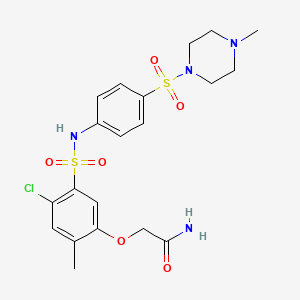 2-{4-chloro-2-methyl-5-[({4-[(4-methyl-1-piperazinyl)sulfonyl]phenyl}amino)sulfonyl]phenoxy}acetamide