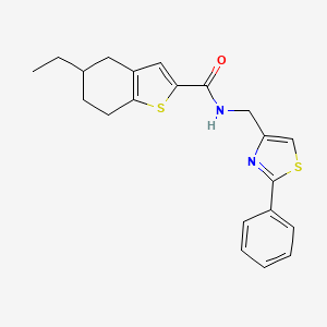 5-ethyl-N-[(2-phenyl-1,3-thiazol-4-yl)methyl]-4,5,6,7-tetrahydro-1-benzothiophene-2-carboxamide