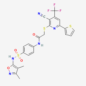 2-{[3-cyano-6-(2-thienyl)-4-(trifluoromethyl)-2-pyridinyl]thio}-N-(4-{[(3,4-dimethyl-5-isoxazolyl)amino]sulfonyl}phenyl)acetamide