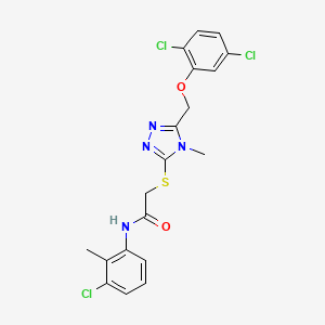 molecular formula C19H17Cl3N4O2S B4789486 N-(3-chloro-2-methylphenyl)-2-({5-[(2,5-dichlorophenoxy)methyl]-4-methyl-4H-1,2,4-triazol-3-yl}thio)acetamide 