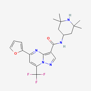 molecular formula C21H24F3N5O2 B4789493 5-(2-furyl)-N-(2,2,6,6-tetramethyl-4-piperidinyl)-7-(trifluoromethyl)pyrazolo[1,5-a]pyrimidine-3-carboxamide 