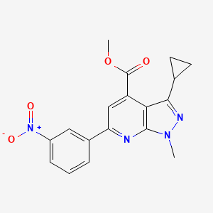 methyl 3-cyclopropyl-1-methyl-6-(3-nitrophenyl)-1H-pyrazolo[3,4-b]pyridine-4-carboxylate