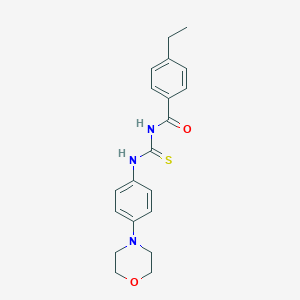 molecular formula C20H23N3O2S B478952 4-ethyl-N-{[4-(morpholin-4-yl)phenyl]carbamothioyl}benzamide CAS No. 591210-22-9