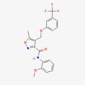 molecular formula C20H17F3N2O4 B4789532 N-(2-methoxyphenyl)-5-methyl-4-{[3-(trifluoromethyl)phenoxy]methyl}-3-isoxazolecarboxamide 