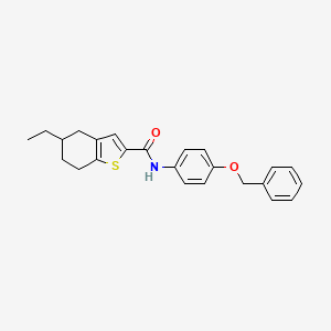 molecular formula C24H25NO2S B4789533 N-[4-(benzyloxy)phenyl]-5-ethyl-4,5,6,7-tetrahydro-1-benzothiophene-2-carboxamide 