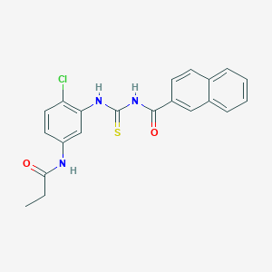 molecular formula C21H18ClN3O2S B478954 N-(4-chloro-3-{[(2-naphthoylamino)carbothioyl]amino}phenyl)propanamide CAS No. 667867-07-4