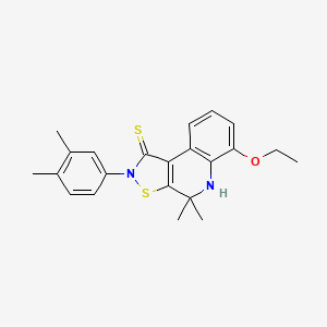 molecular formula C22H24N2OS2 B4789542 2-(3,4-dimethylphenyl)-6-ethoxy-4,4-dimethyl-4,5-dihydroisothiazolo[5,4-c]quinoline-1(2H)-thione 