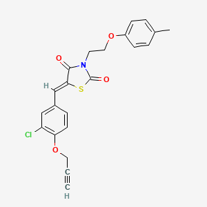 molecular formula C22H18ClNO4S B4789544 5-[3-chloro-4-(2-propyn-1-yloxy)benzylidene]-3-[2-(4-methylphenoxy)ethyl]-1,3-thiazolidine-2,4-dione 