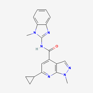 6-cyclopropyl-1-methyl-N-(1-methyl-1H-benzimidazol-2-yl)-1H-pyrazolo[3,4-b]pyridine-4-carboxamide