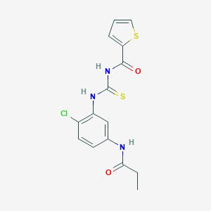 molecular formula C15H14ClN3O2S2 B478955 N-[[2-chloro-5-(propanoylamino)phenyl]carbamothioyl]thiophene-2-carboxamide CAS No. 667867-08-5
