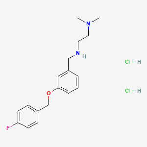 molecular formula C18H25Cl2FN2O B4789553 N'-{3-[(4-fluorobenzyl)oxy]benzyl}-N,N-dimethylethane-1,2-diamine dihydrochloride 