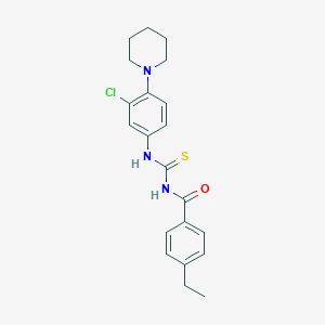molecular formula C21H24ClN3OS B478960 N-[(3-chloro-4-piperidin-1-ylphenyl)carbamothioyl]-4-ethylbenzamide CAS No. 591210-21-8